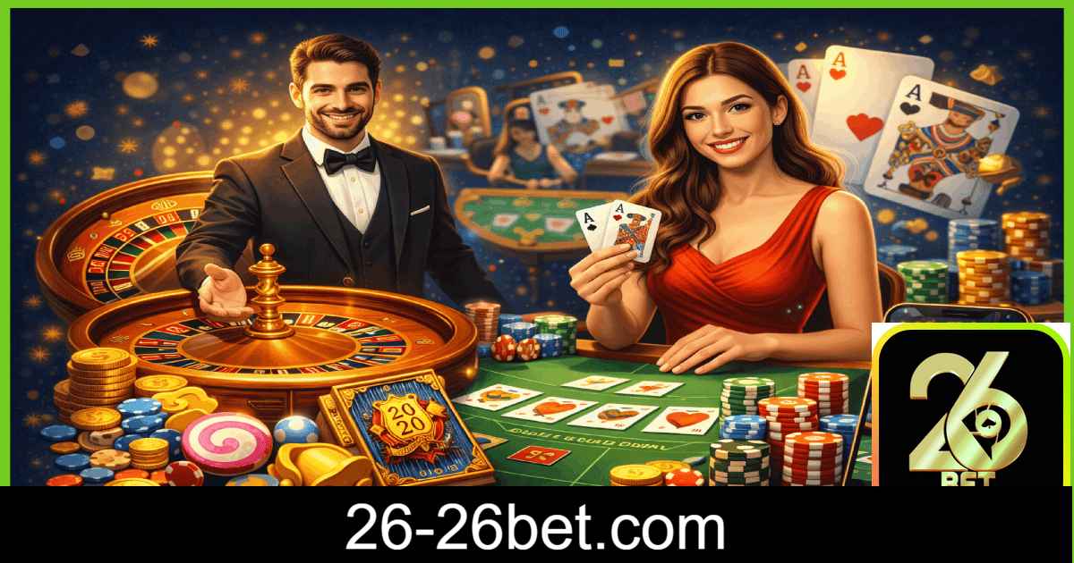Jogos de cassino ao vivo disponíveis na 26BET